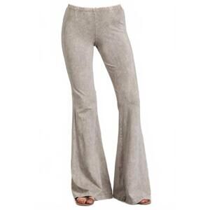 NEW CHATOYANT mineral wash bell bottom soft pants in stone